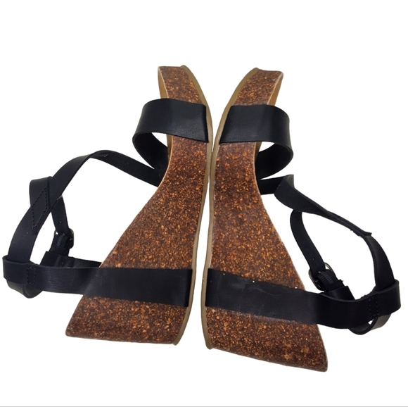 BLOWFISH Hazard Strappy Platform Sandals Black Cork Sz 6.5 Leather - Picture 6 of 11
